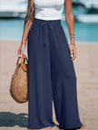 Full Size Drawstring Waist Wide Leg Pants Plus Size  Style Ratio
