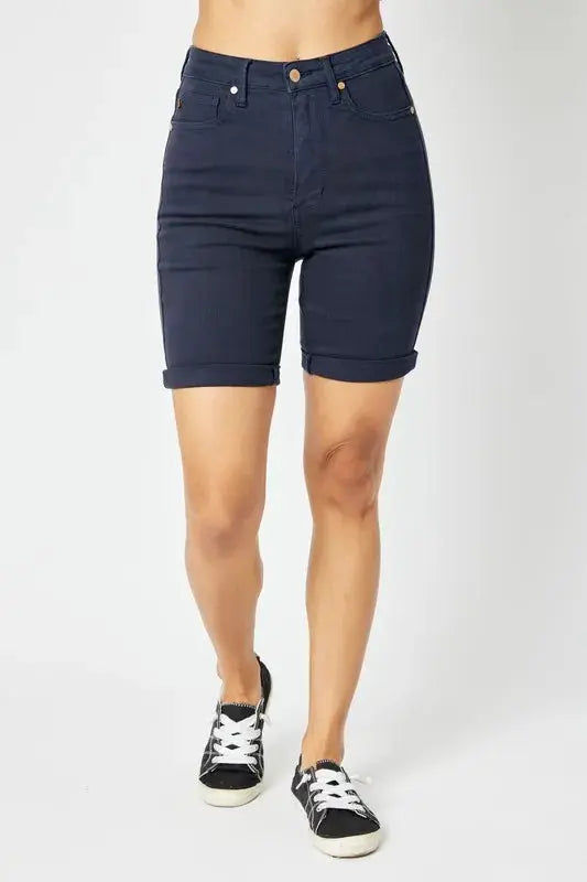 Judy Blue Full Size High Waist Tummy Control Bermuda Shorts  Style Ratio