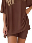 Full Size Relaxed Fit Top and Shorts Two-Piece Set  Style Ratio