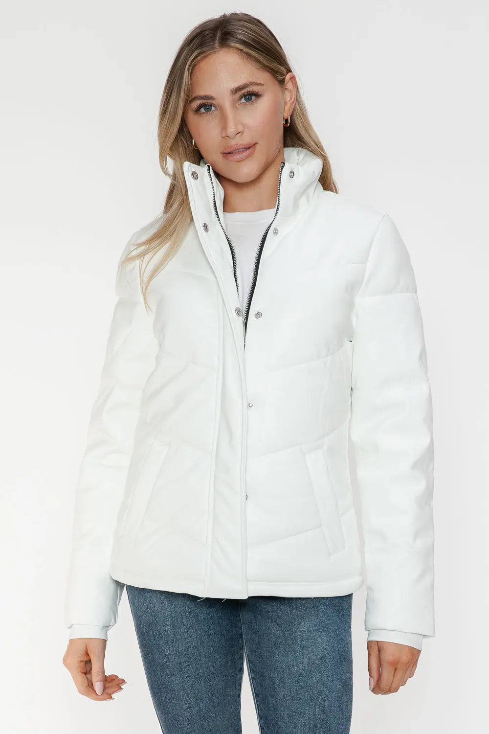 Snobbish Pocketed Zip Up Puffer Jacket Trendsi
