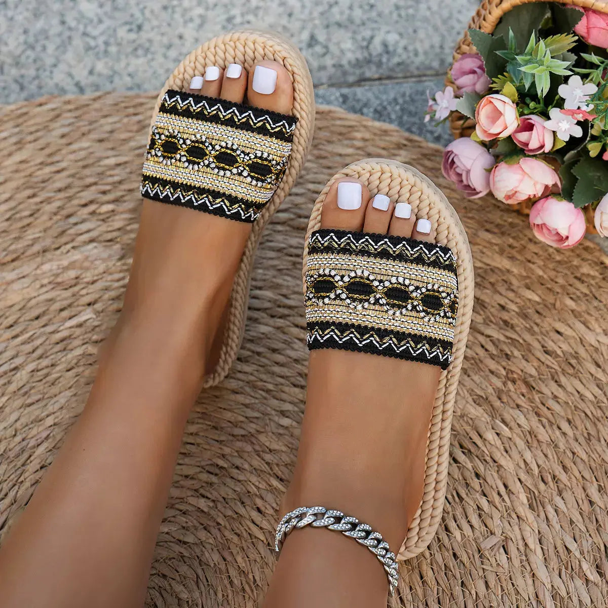 Open Toe Flats Sandals  Style Ratio