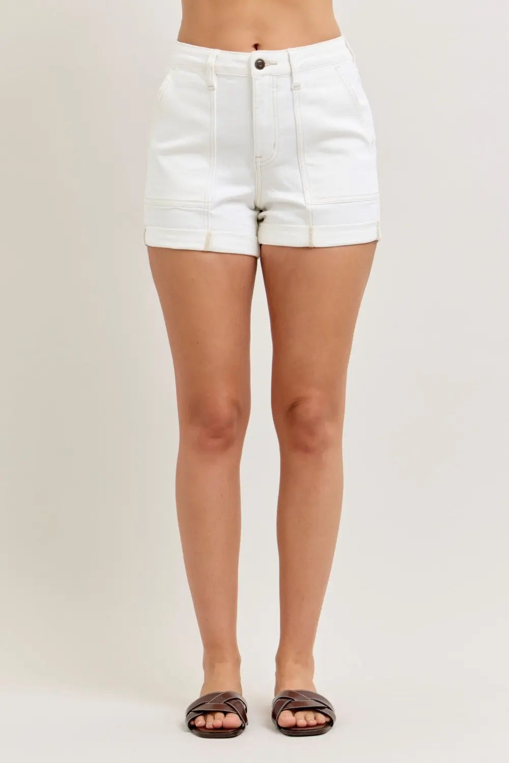 Judy Blue High-Waisted Aurora Weekender Short with Double Rolled Cuff  Style Ratio