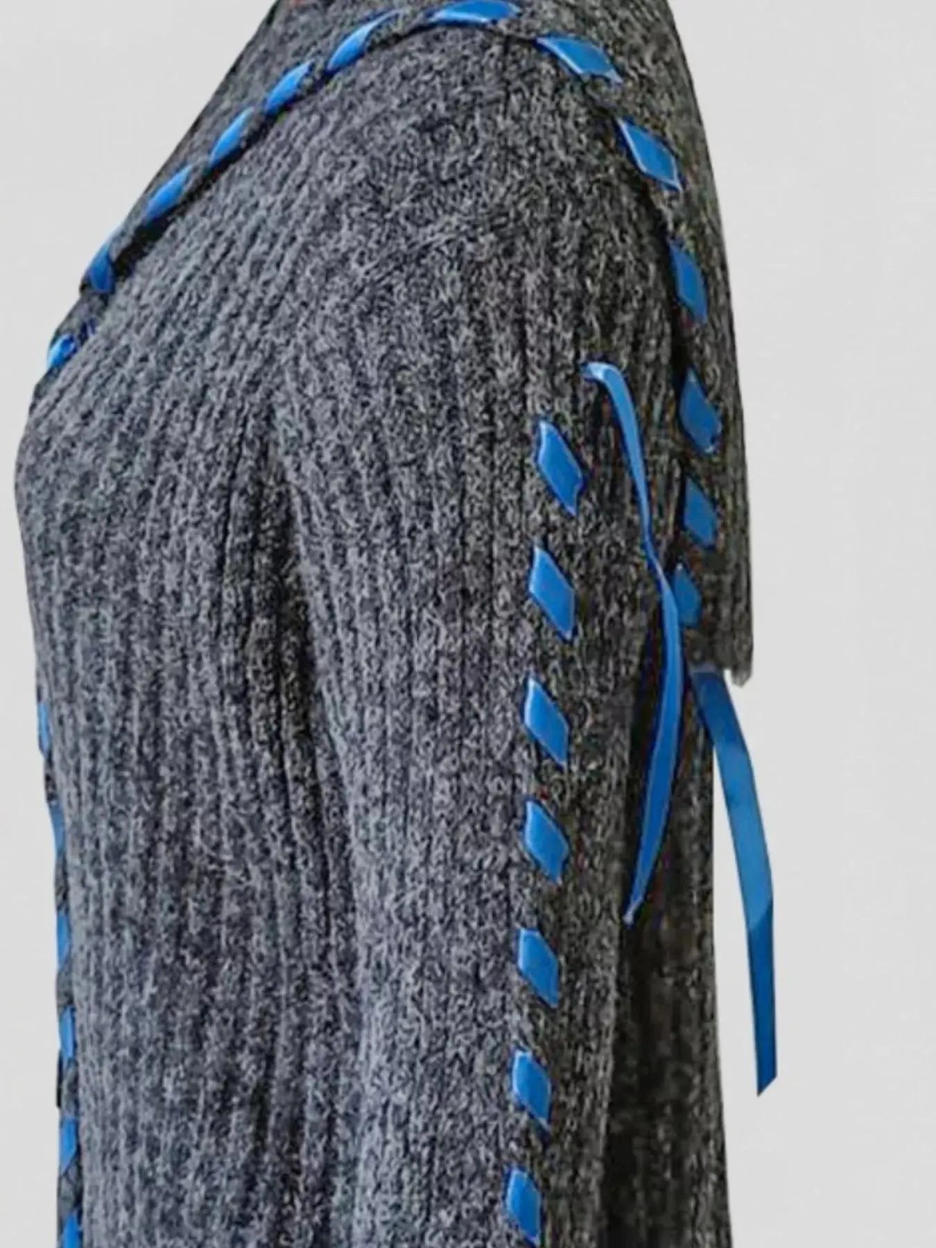 Ribbed Knit Open Front Cardigan  Style Ratio