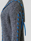 Ribbed Knit Open Front Cardigan  Style Ratio