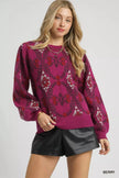 Umgee Boho Patterned Long Sleeve Sweater  Style Ratio