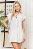 Adora Solid Cap Sleeve Button Up Short Sleeve Shirt  Style Ratio