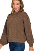 Zenana Cable-Knit Ribbed Turtleneck Sweater  Style Ratio