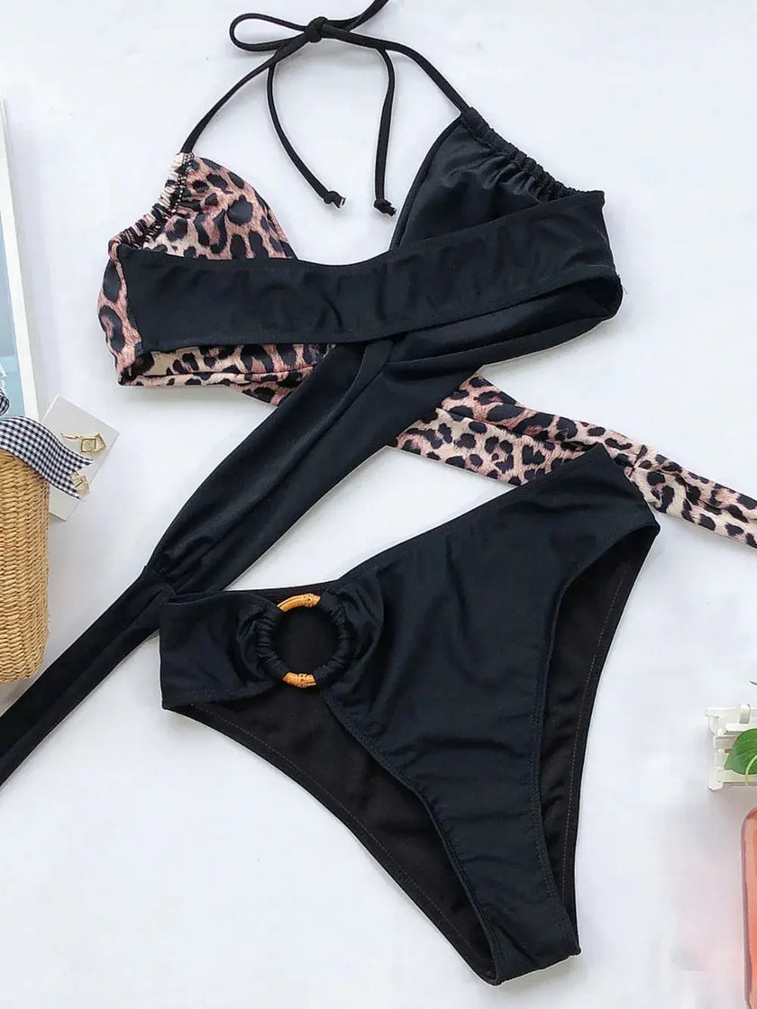 Halter Neck Two-Piece Bikini Set  Style Ratio