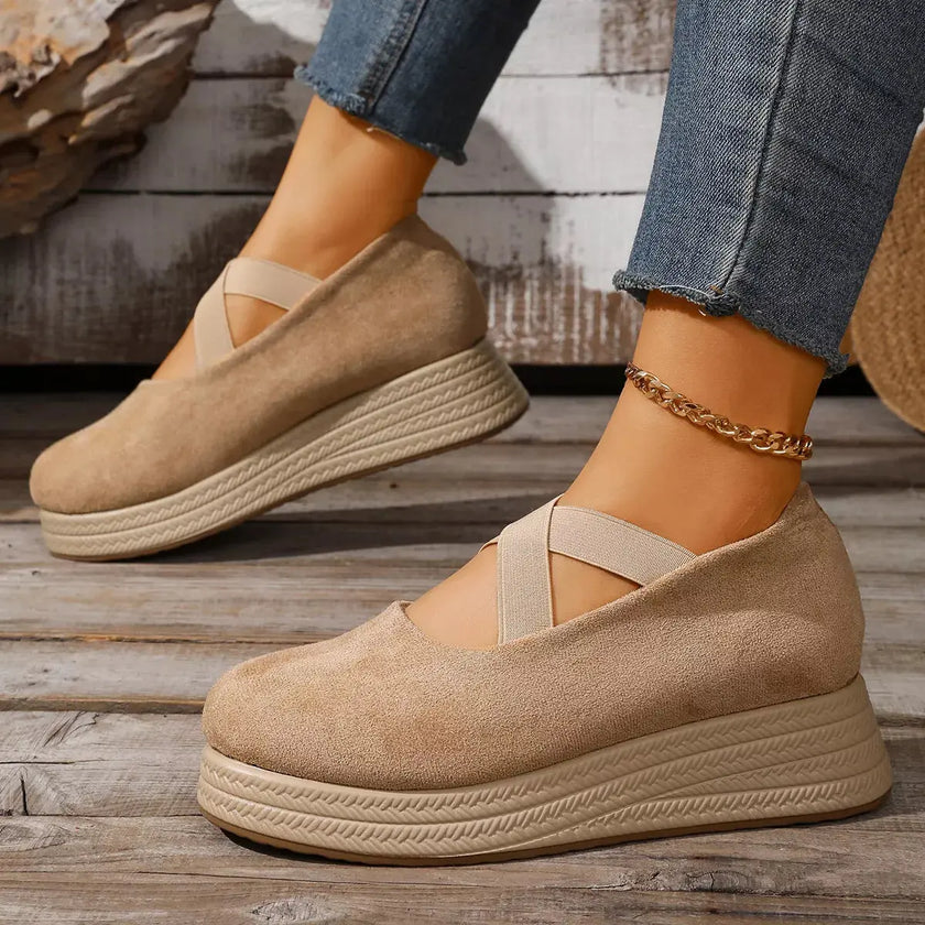 Crisscross Wedge Slip-Ons  Style Ratio