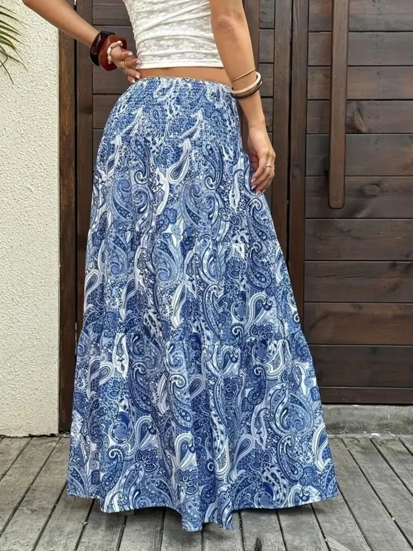 Paisley Print Maxi Skirt  Style Ratio
