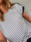 Stripe Cuffed Short Sleeve Shirt - Style Ratio