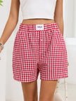 Gingham Elastic Waist Casual Shorts  Style Ratio