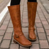 Round Toe Block Heels Boots  Style Ratio