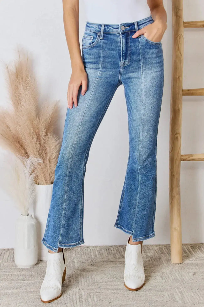 RISEN Full Size High Rise Ankle Flare Jeans  Style Ratio