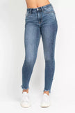 Judy Blue High Waist Skinny Jeans with Destroy & Shark Bit Hem  Style Ratio