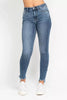 Judy Blue High Waist Skinny Jeans with Destroy & Shark Bit Hem  Style Ratio