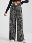 Full Size Leopard Print Wide Leg Pants Plus Size  Style Ratio