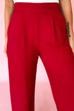 Pleated Detail Pull On High Elastic Waist Loose Straight Pants  Style Ratio