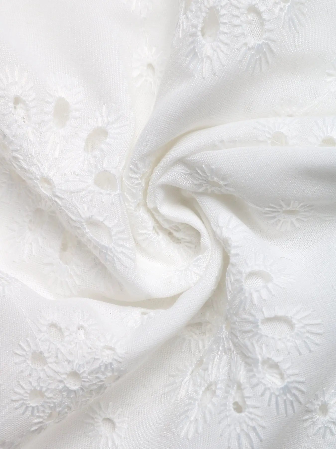 Eyelet Embroidered Button Up Blouse  Style Ratio
