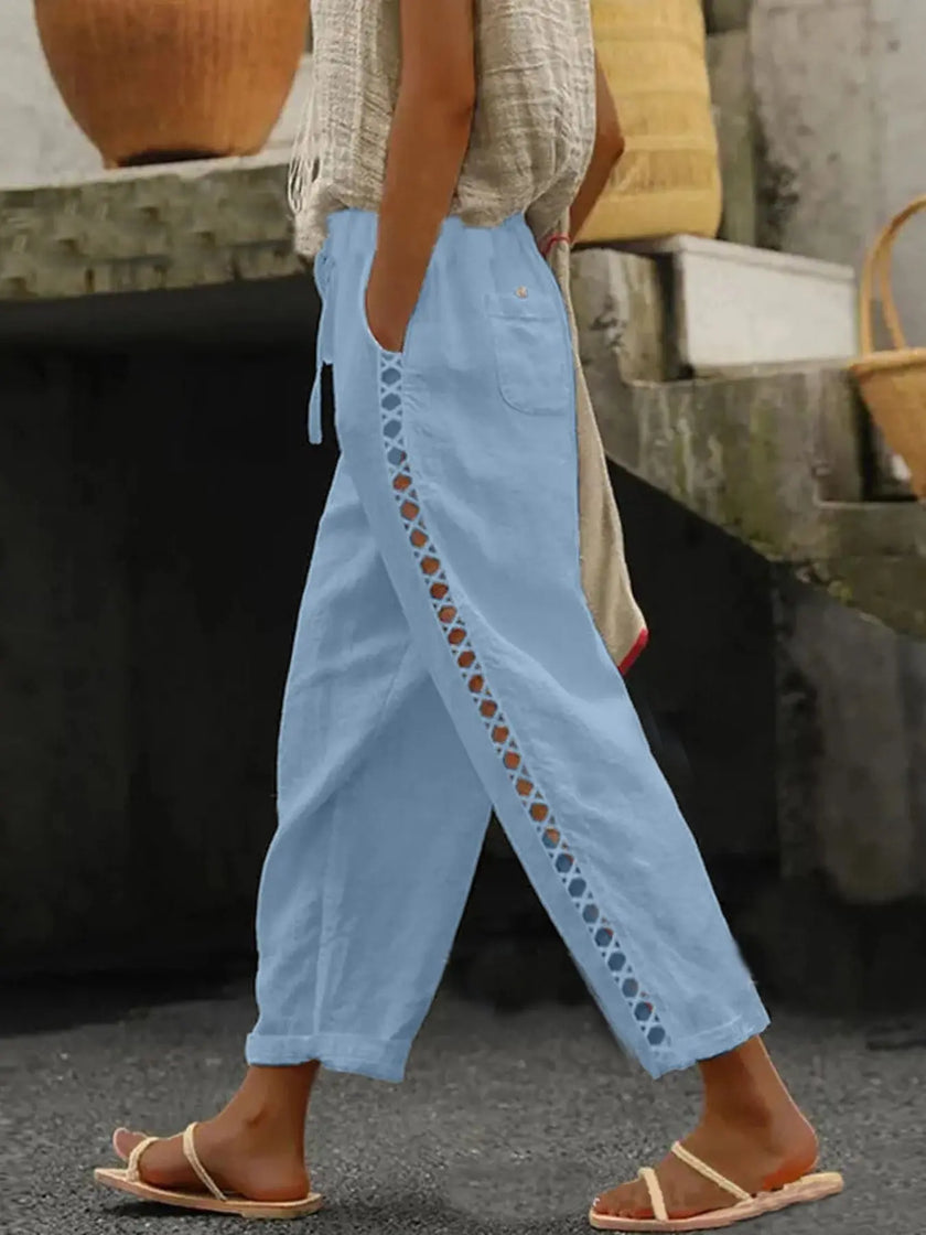 Hollow Out Trim Cropped Pants  Style Ratio