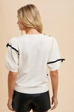 Annie Wear Bow Round Neck Knit Sweater  Style Ratio