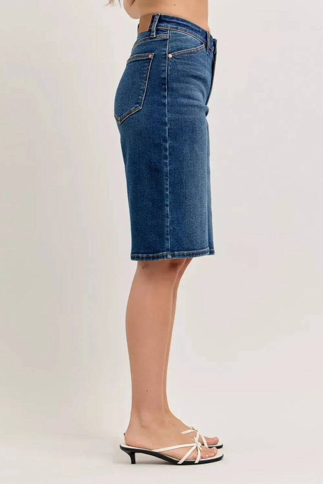 Judy Blue High Waist Bermuda Denim Shorts  Style Ratio