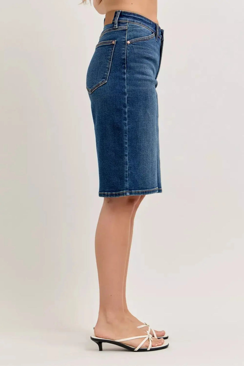 Judy Blue High Waist Bermuda Denim Shorts  Style Ratio