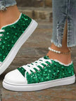 Sequin Round Toe Flat Sneakers  Style Ratio