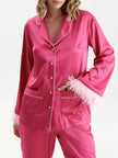 Silky Button Up Top and Pants Lounge Set  Style Ratio