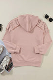 Drawstring Studded Shoulder Hoodie  Style Ratio