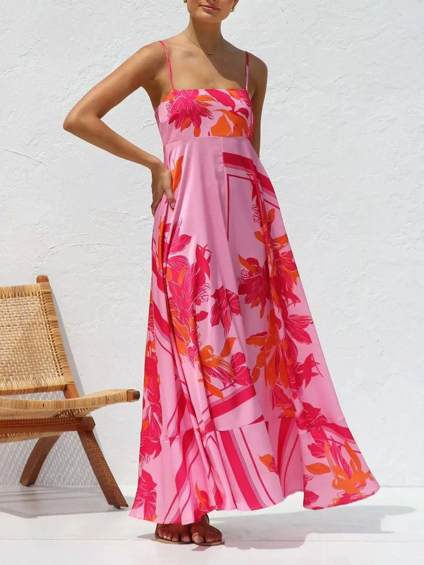 Printed Spaghetti Strap Maxi Dress  Style Ratio