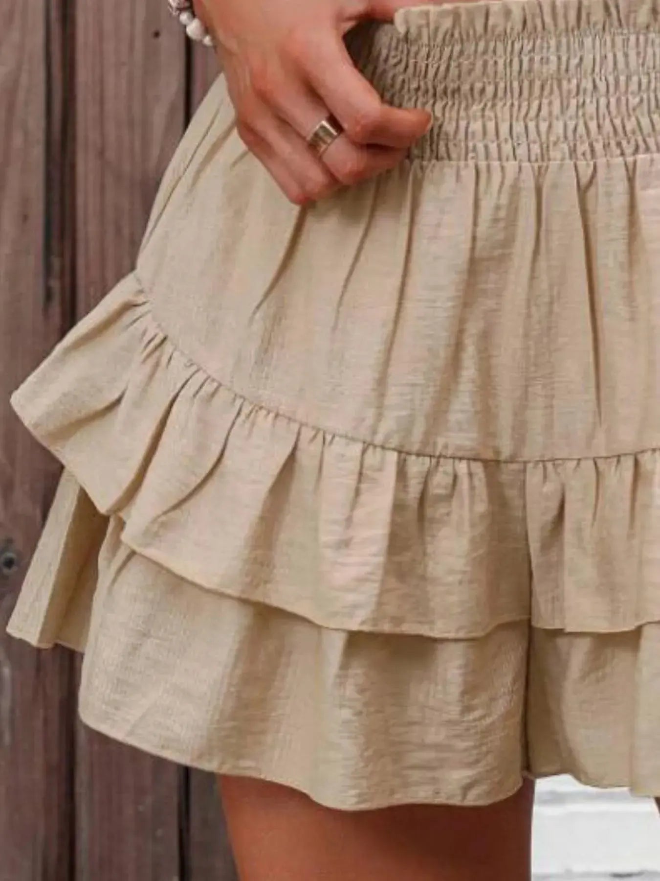 Ruffle Layered High Waist Casual Skort  Style Ratio