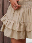 Ruffle Layered High Waist Casual Skort  Style Ratio