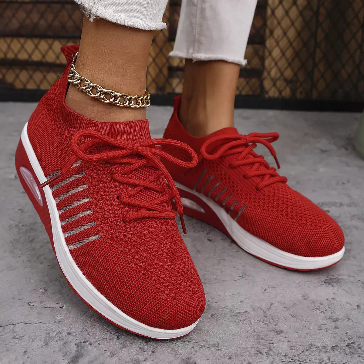Breathable Mesh Lace Up Sneakers  Style Ratio
