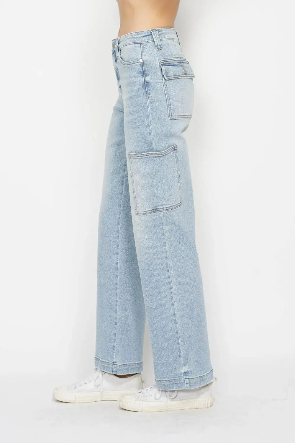 Judy Blue Full Size High Waist Straight Cargo Jeans  Style Ratio