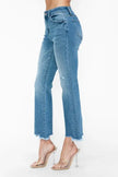 bytos Raw Hem Distressed Mid Rise Crop Jeans  Style Ratio