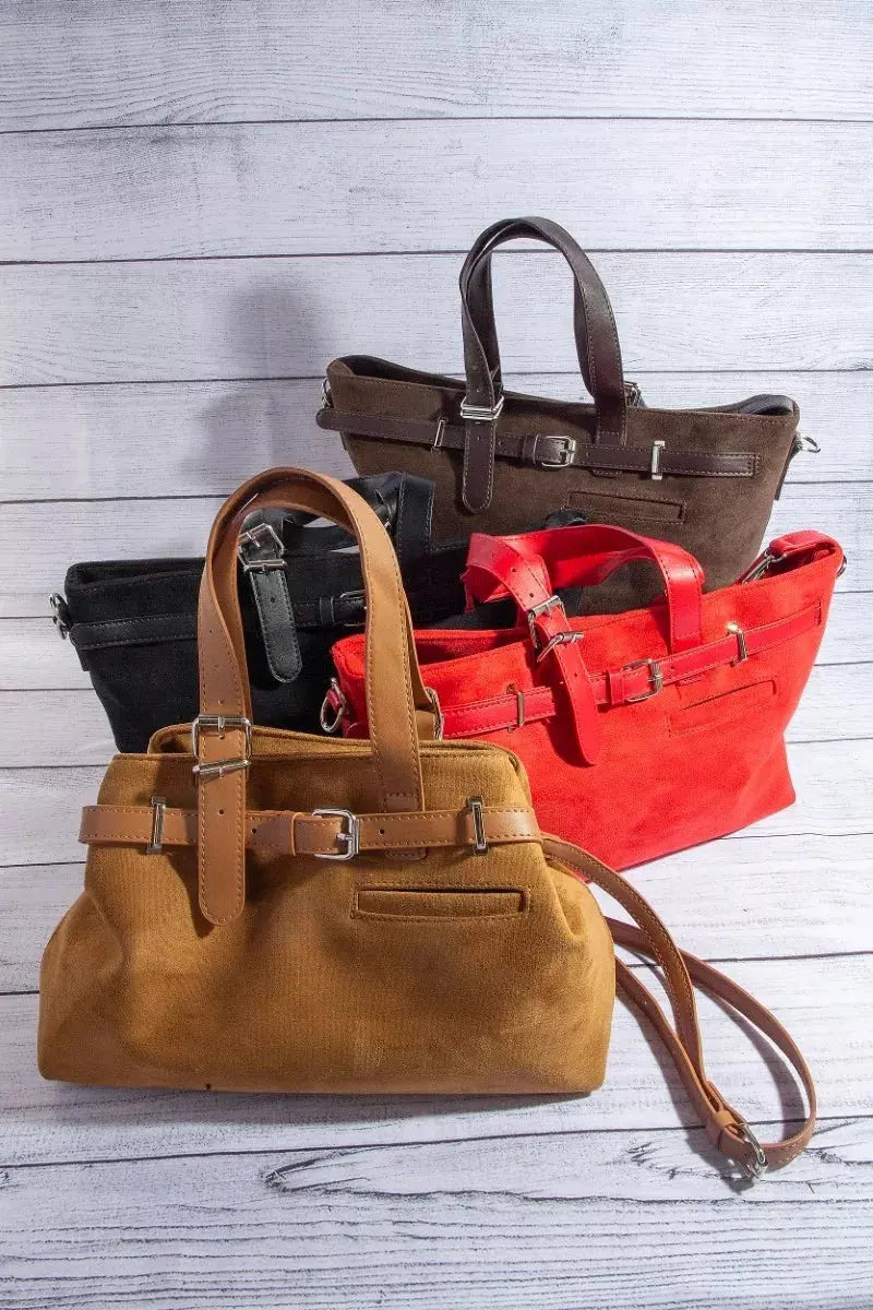 Fame Faux Leather Buckle Strap Detail Tote Bag  Style Ratio