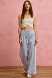 SO ME Wide Check  Pants With Side Lace Trim And Piping  Style Ratio