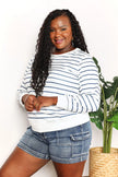 Double Take Striped Long Sleeve Round Neck Shirt  Style Ratio