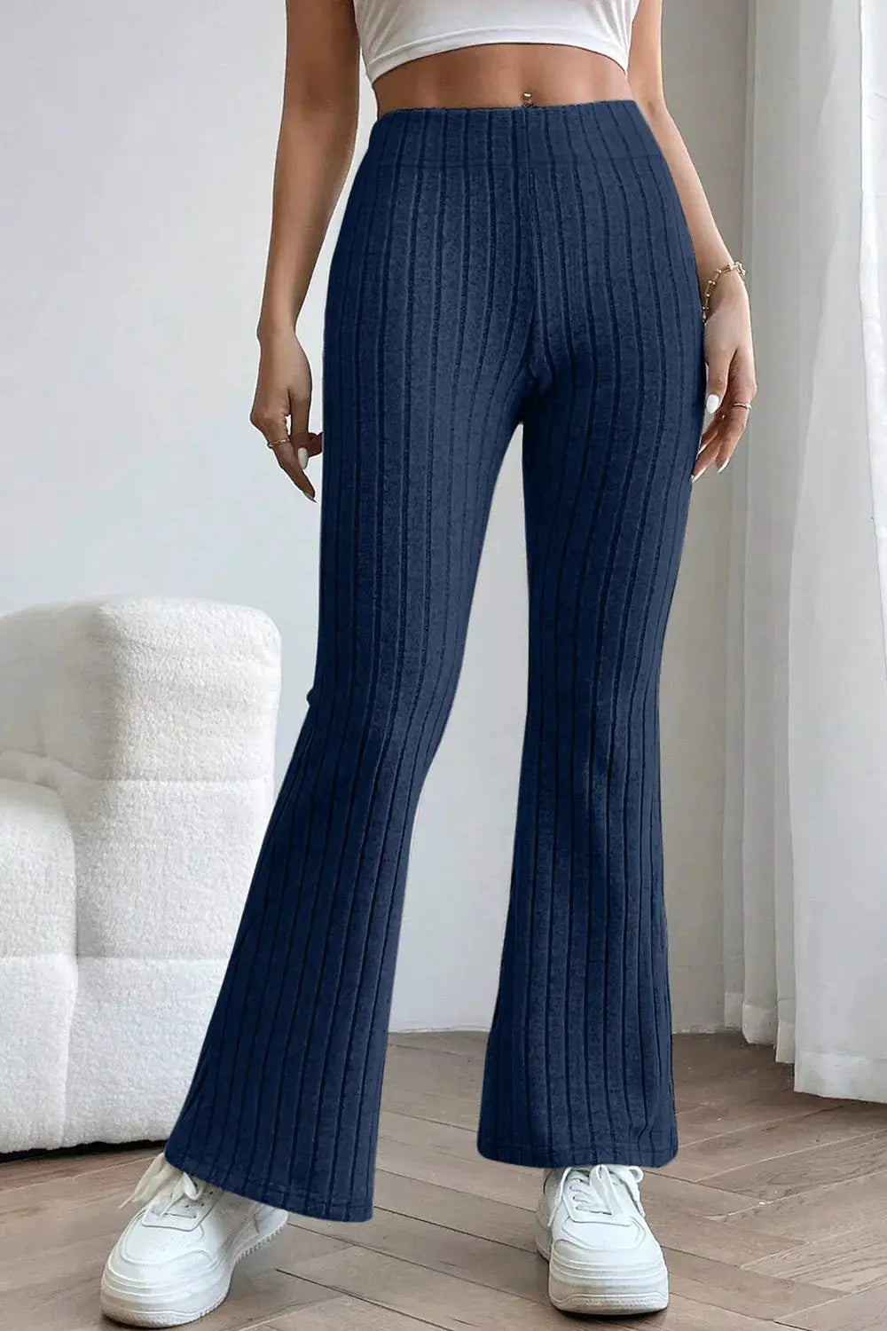 Basic Bae Full Size Ribbed High Waist Flare Pants  Style Ratio
