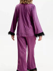 Silky Button Up Top and Pants Lounge Set  Style Ratio
