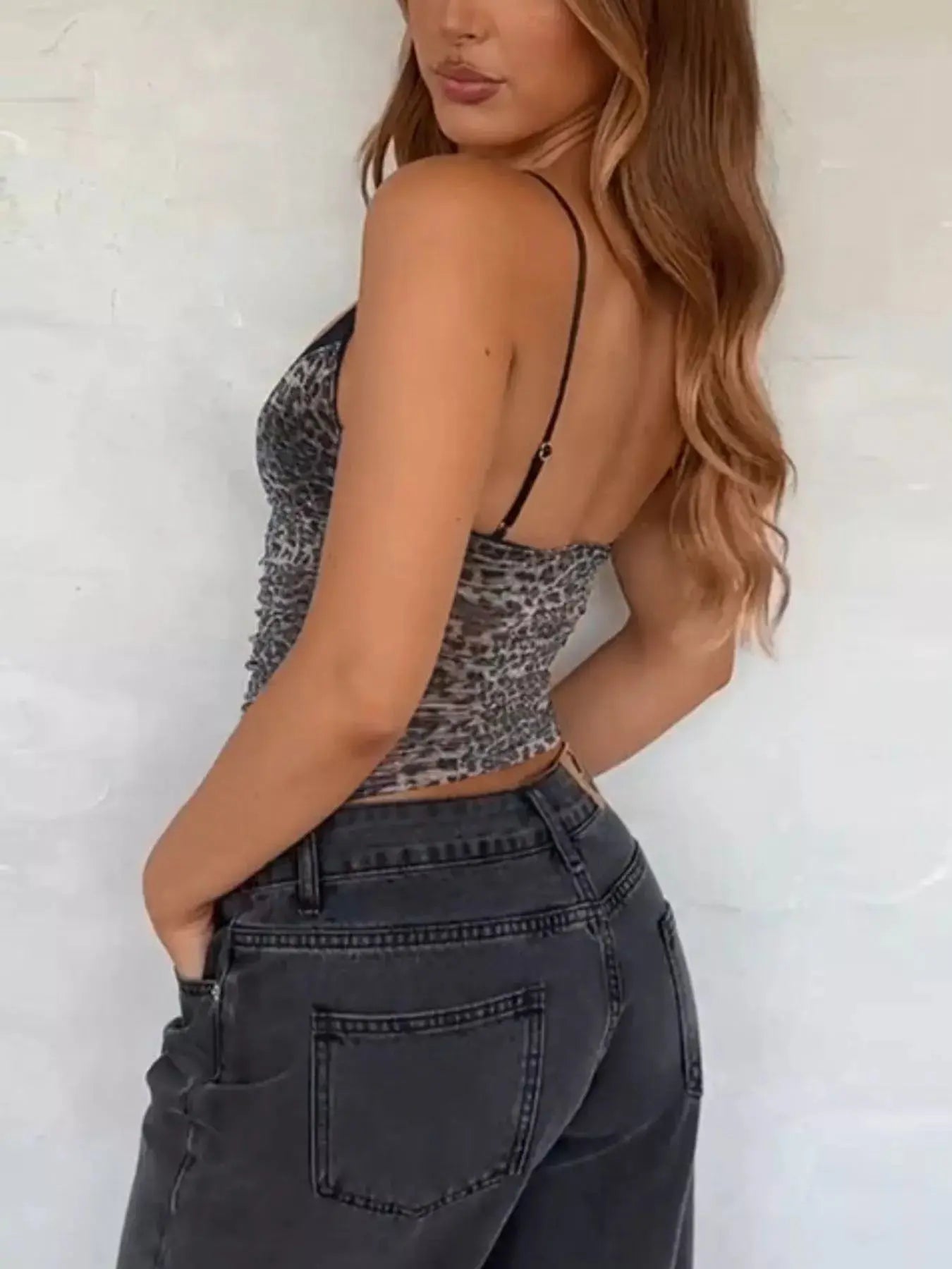 Sheer Leopard Print Cami  Style Ratio