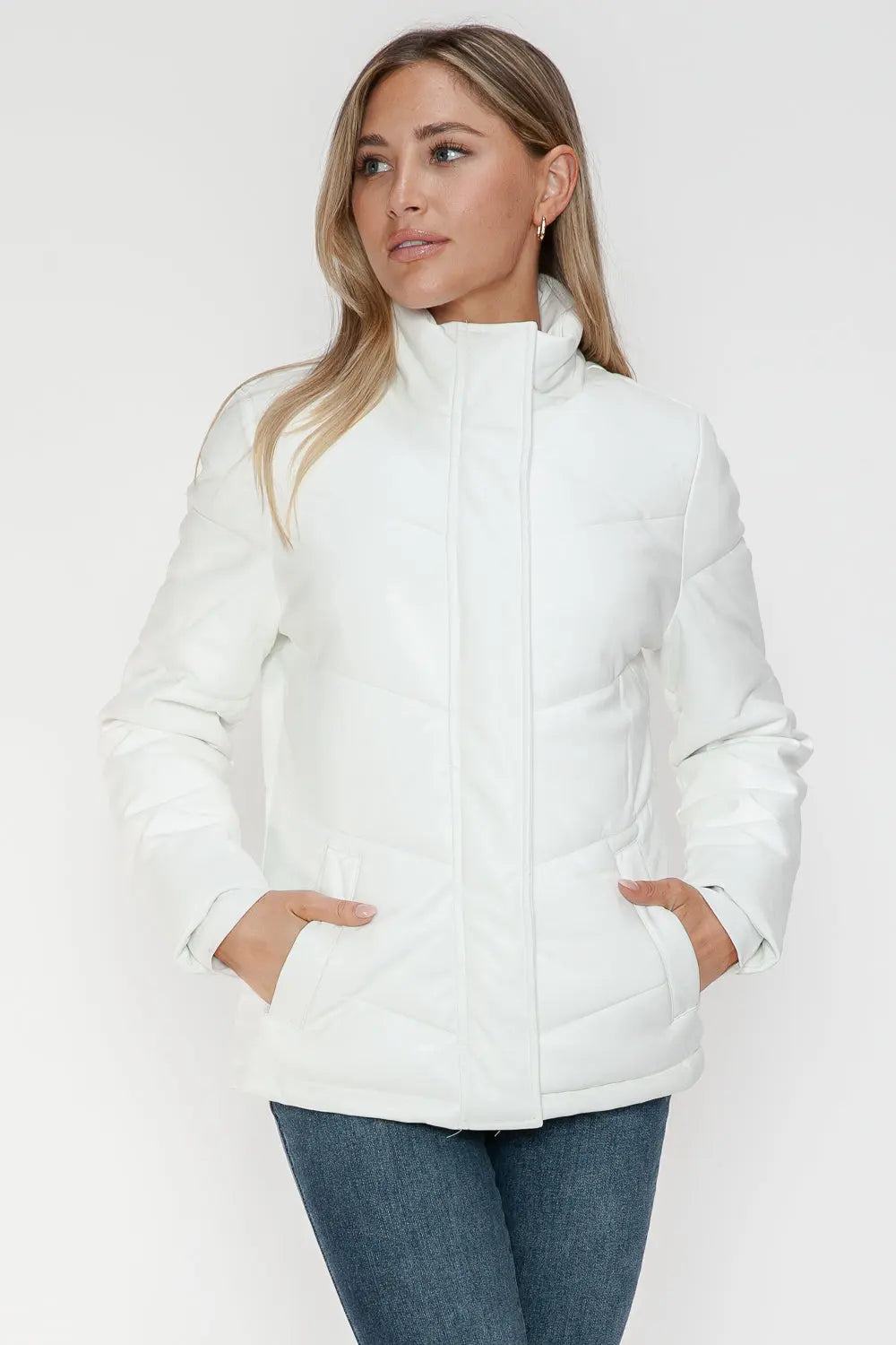 Snobbish Pocketed Zip Up Puffer Jacket Trendsi
