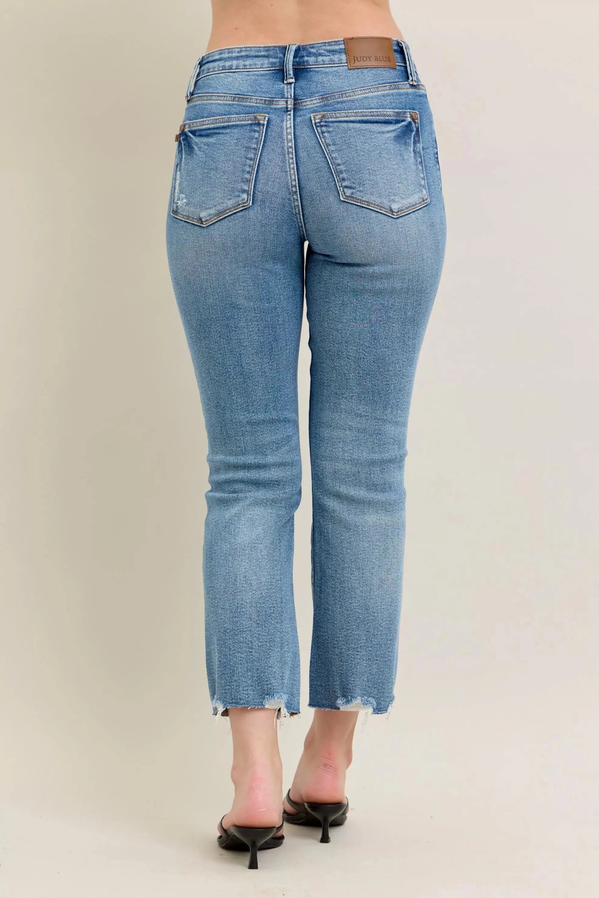 Judy Blue Mr Vintage Wash Destroy Hem Kick Flare Jeans  Style Ratio
