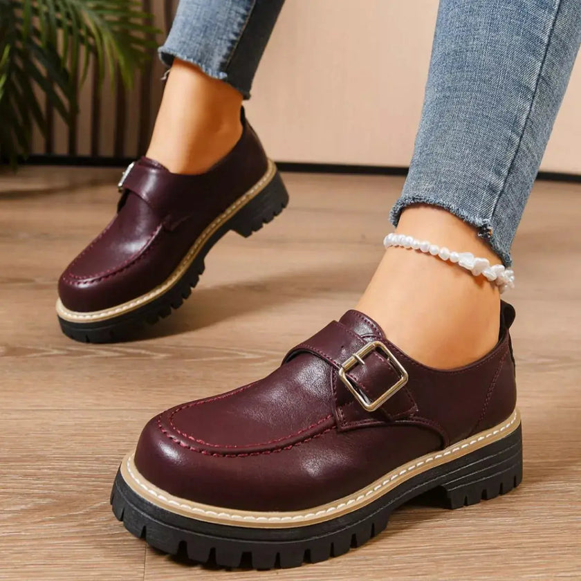 Round Toe Buckle Loafers  Style Ratio
