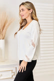 Double Take V-Neck Dropped Shoulder Blouse  Style Ratio