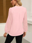 Notched Balloon Sleeve Blouse  Style Ratio