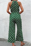 Perfee Polka Dot Grecian Wide Leg Jumpsuit  Style Ratio