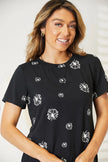 Double Take Dandelion Print Round Neck Shirt  Style Ratio