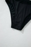 Sheer Mesh Edged Halter V Neck Push Up Bikini  Style Ratio